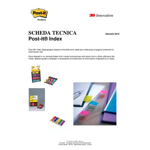 Segnapagina removibili Post-it® Index Mini ''Freccia'' 684 classici assortiti 4 confezioni da 24 - 684ARR3